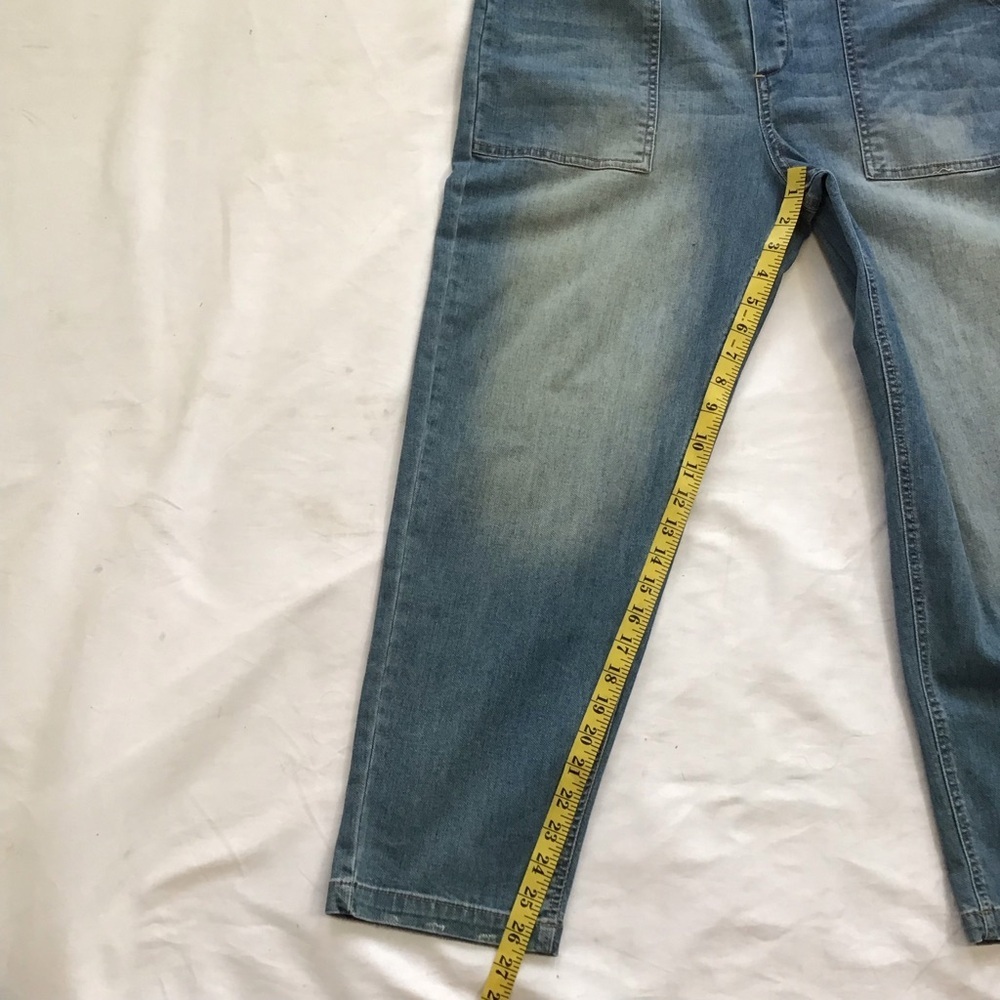 NWT- Jordache Women Vintage Blue Acid Wash Denim Y2K Farmhouse Jumper SZ S - Picture 8 of 9